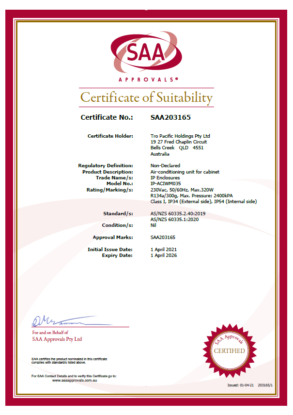 IP Enclosures Certificate - CE