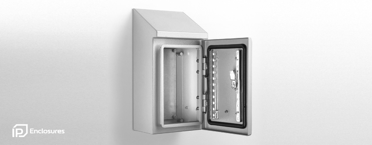 Sloping Roof Electrical Enclosure Grey